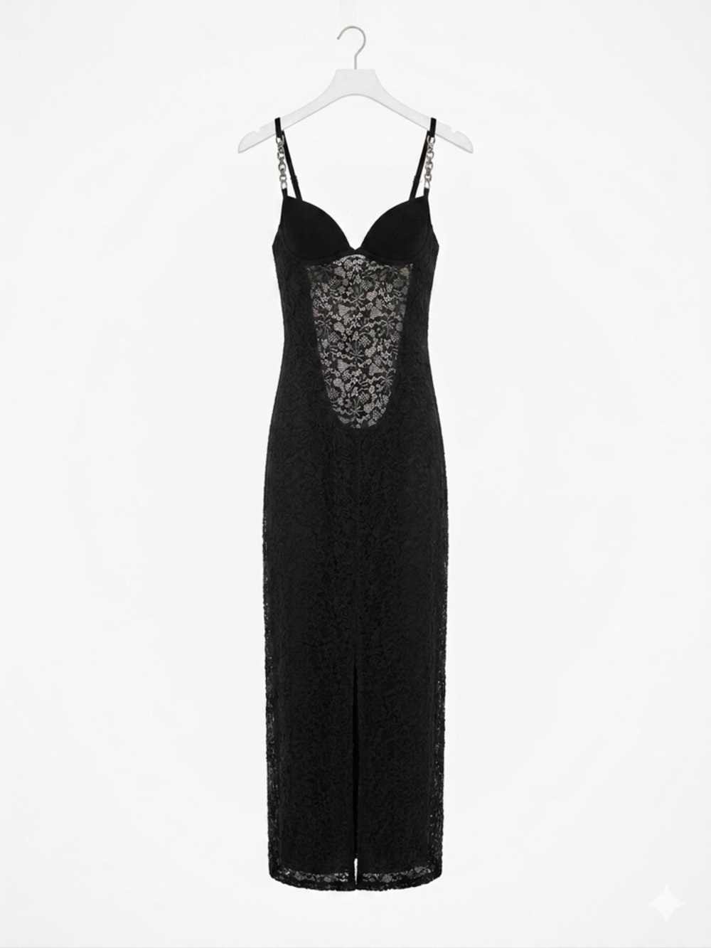 I.AM.GIA Dress - Black Lace Whimsygoth Grunge Midi Size S Deep Plunge Back